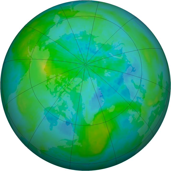 Arctic ozone map for 12 September 2003